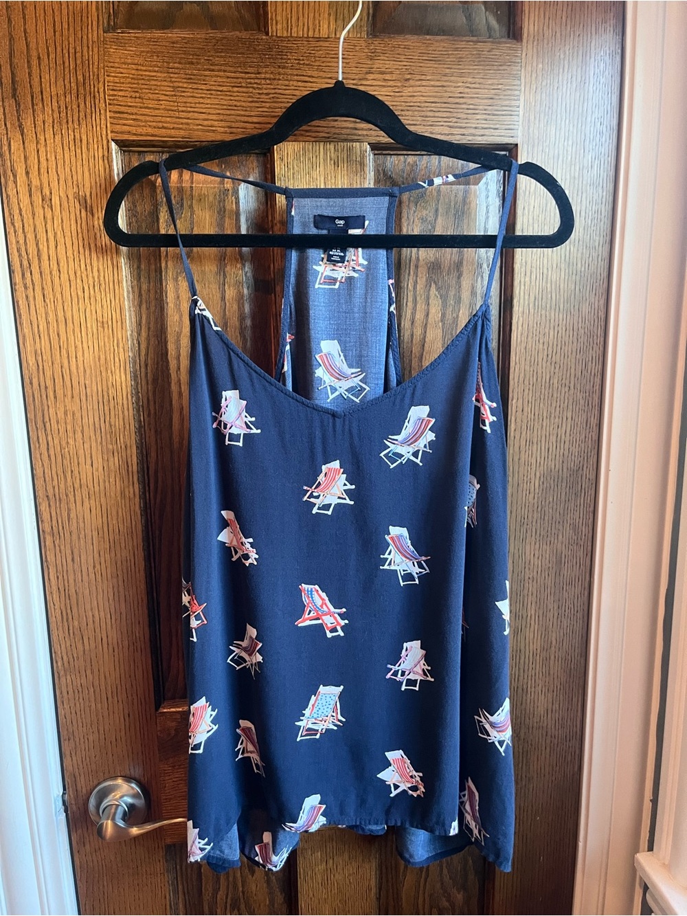 GAP Navy Beach Chair Print Slip Cami